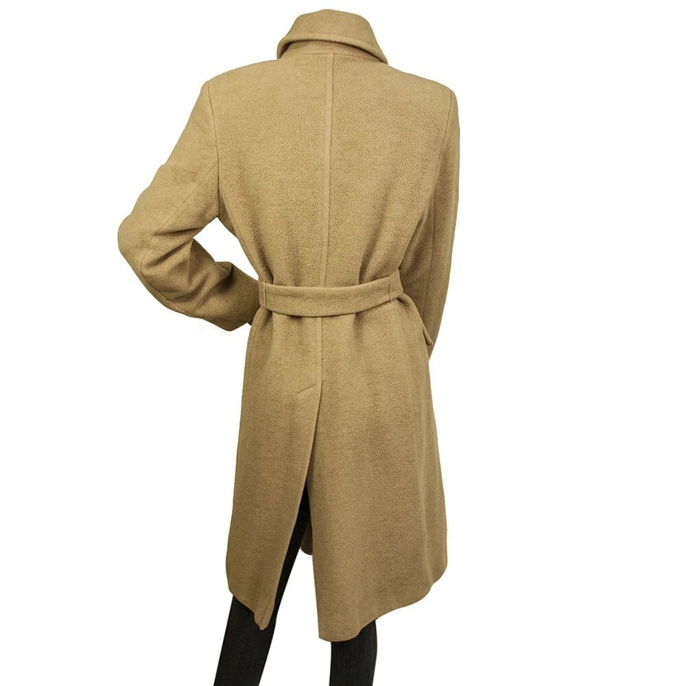 Per te by Krizia 100% Virgin Wool Button Front Belted Classic Coat - 2