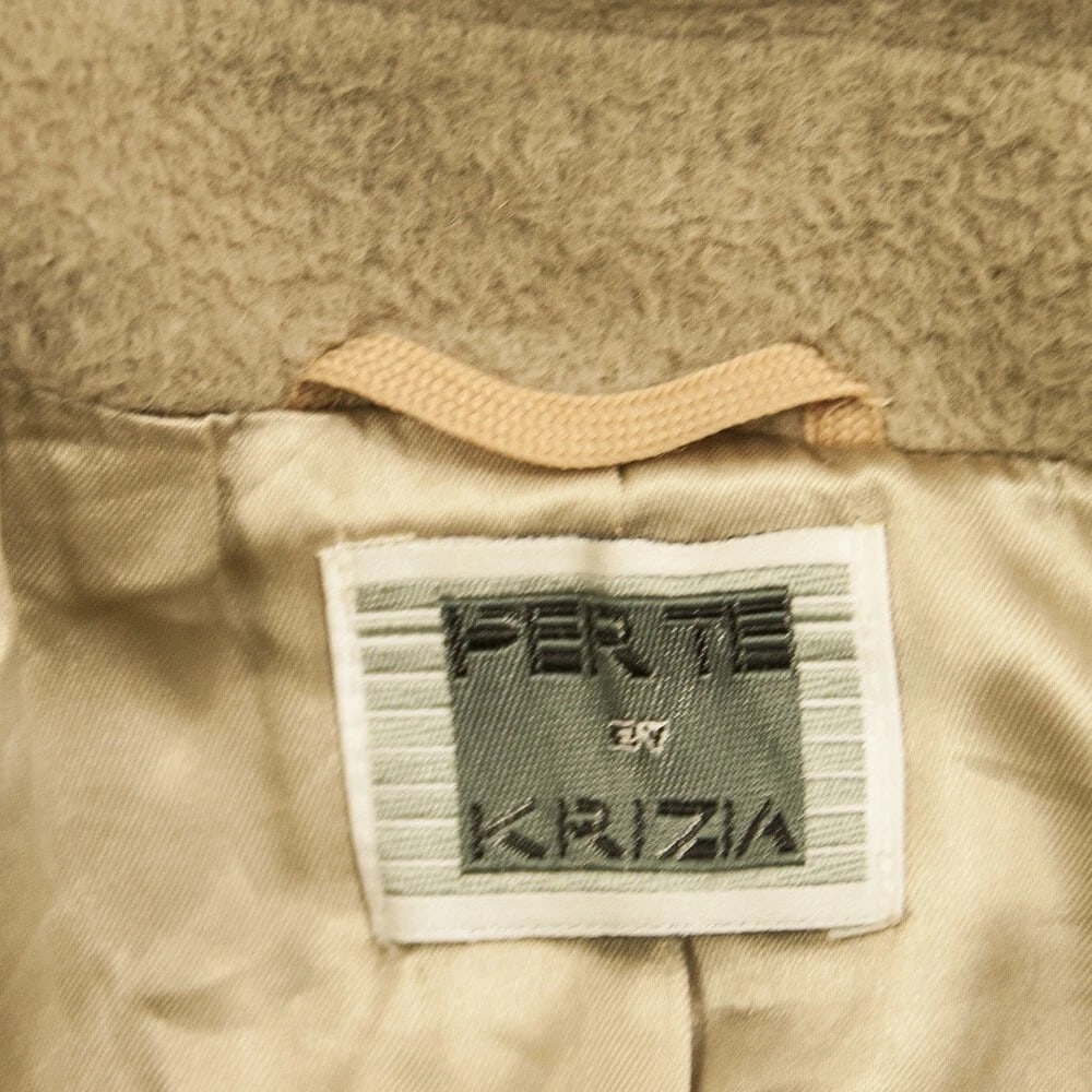 Per te by Krizia 100% Virgin Wool Button Front Belted Classic Coat - 3