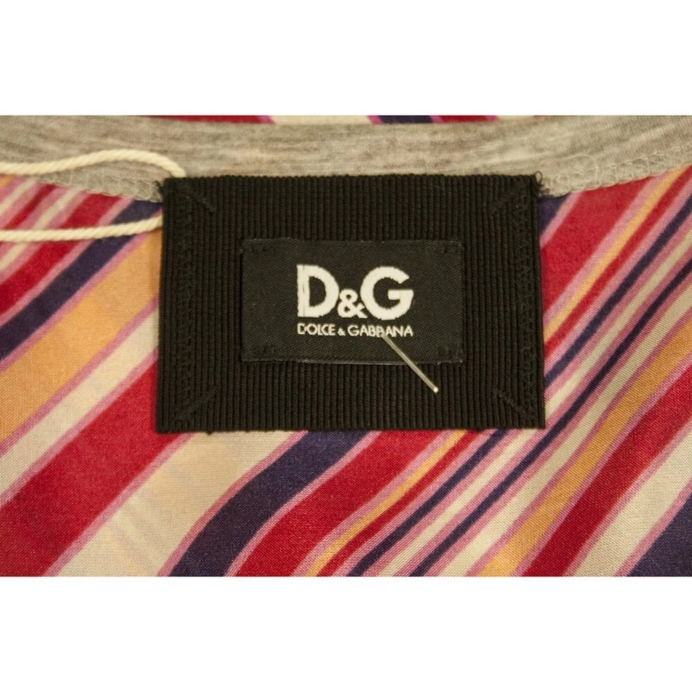 Dolce & Gabbana Gray Front Multicolor Silk Back Sleeveless Tank Top size 40 - 4