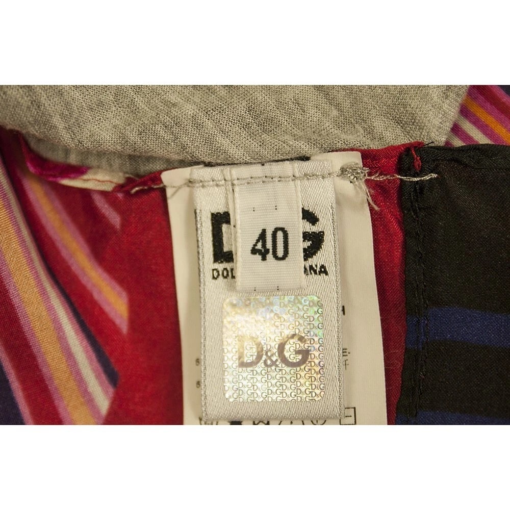 Dolce & Gabbana Gray Front Multicolor Silk Back Sleeveless Tank Top size 40 - 6