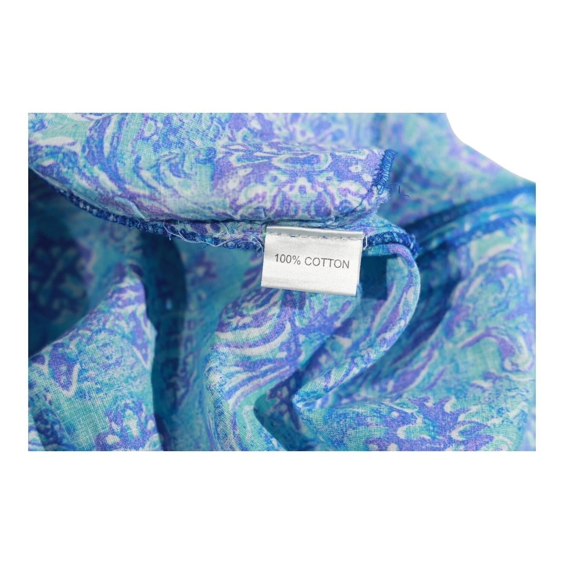 Antica Sartoria Blue Beaded Ethnic Print Cotton Summer Tunic Caftan dress size S - 5