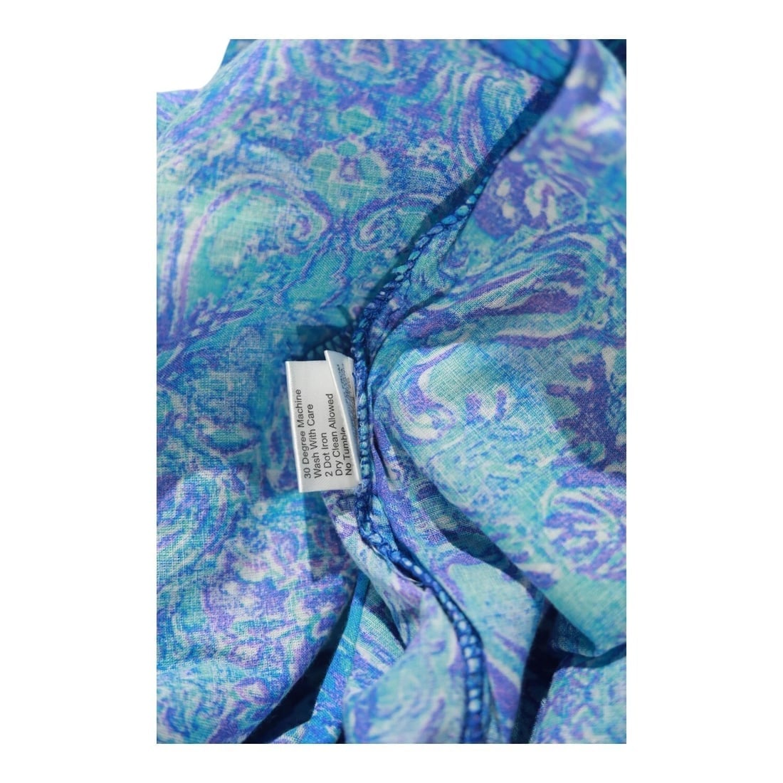 Antica Sartoria Blue Beaded Ethnic Print Cotton Summer Tunic Caftan dress size S - 6