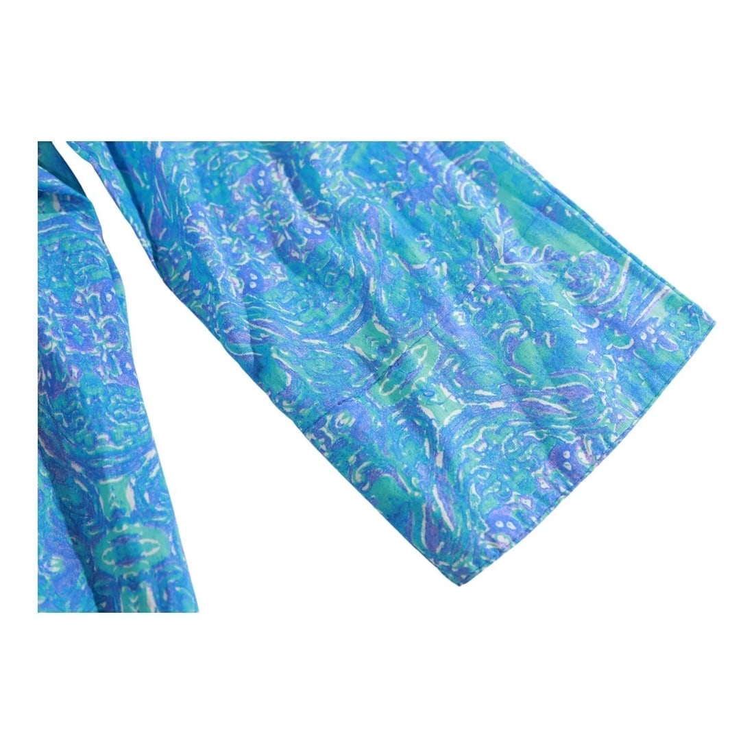 Antica Sartoria Blue Beaded Ethnic Print Cotton Summer Tunic Caftan dress size S - 8
