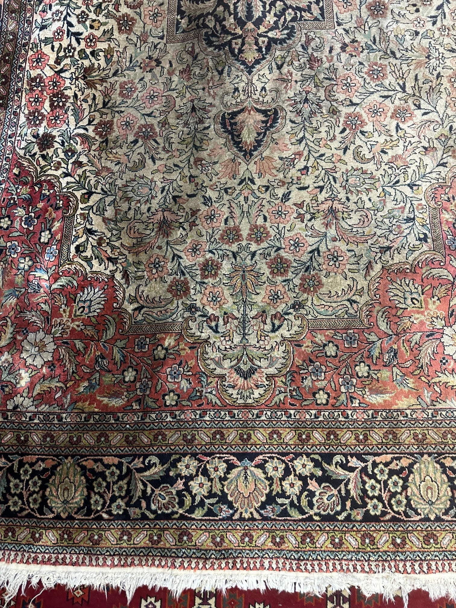 Hand Knotted Agra Tabriz Rug 7.6x10ft - 2