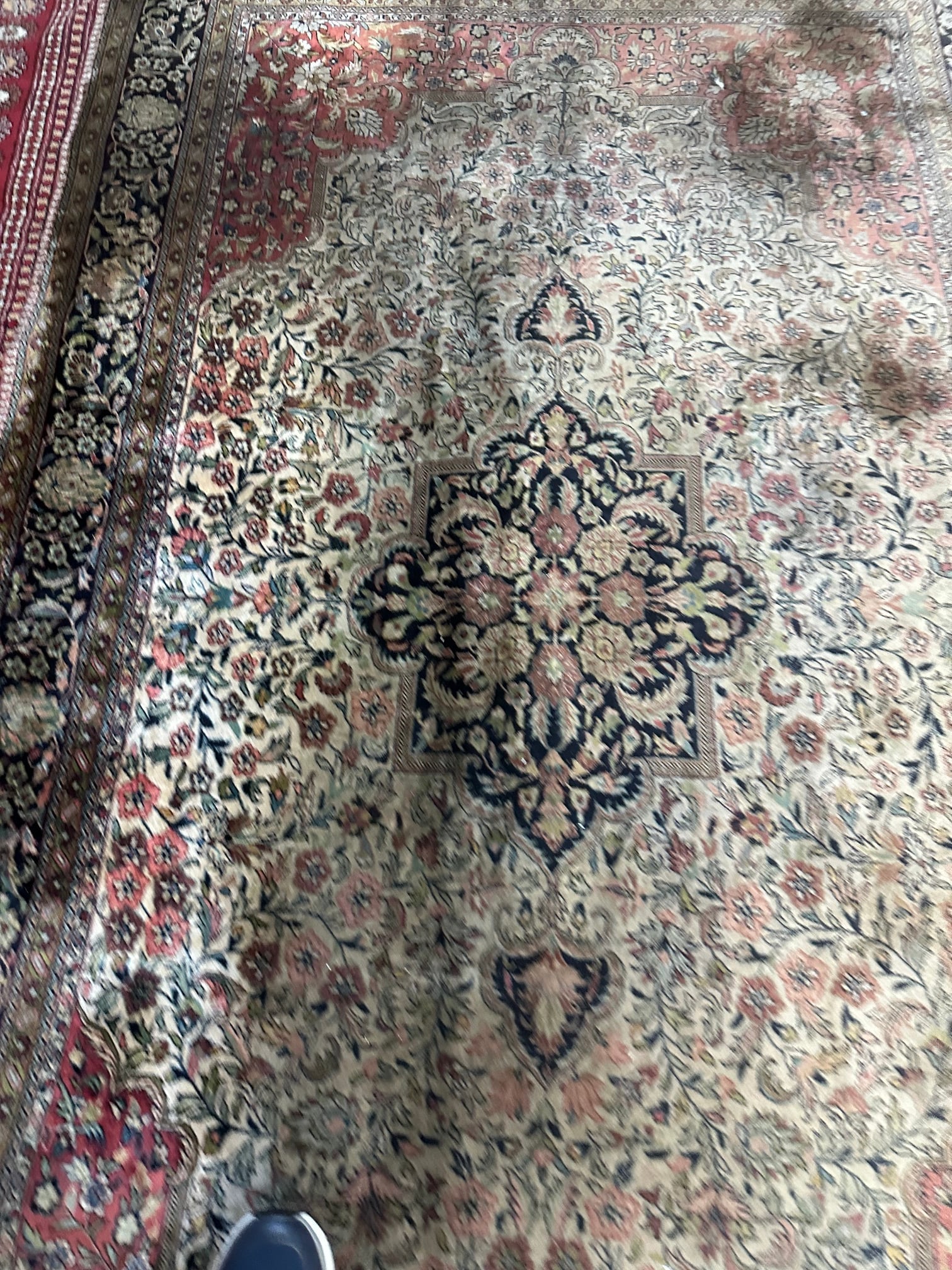 Hand Knotted Agra Tabriz Rug 7.6x10ft - 3