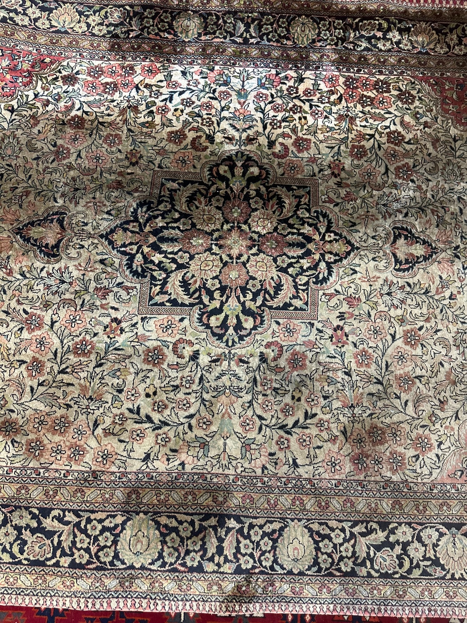 Hand Knotted Agra Tabriz Rug 7.6x10ft - 4