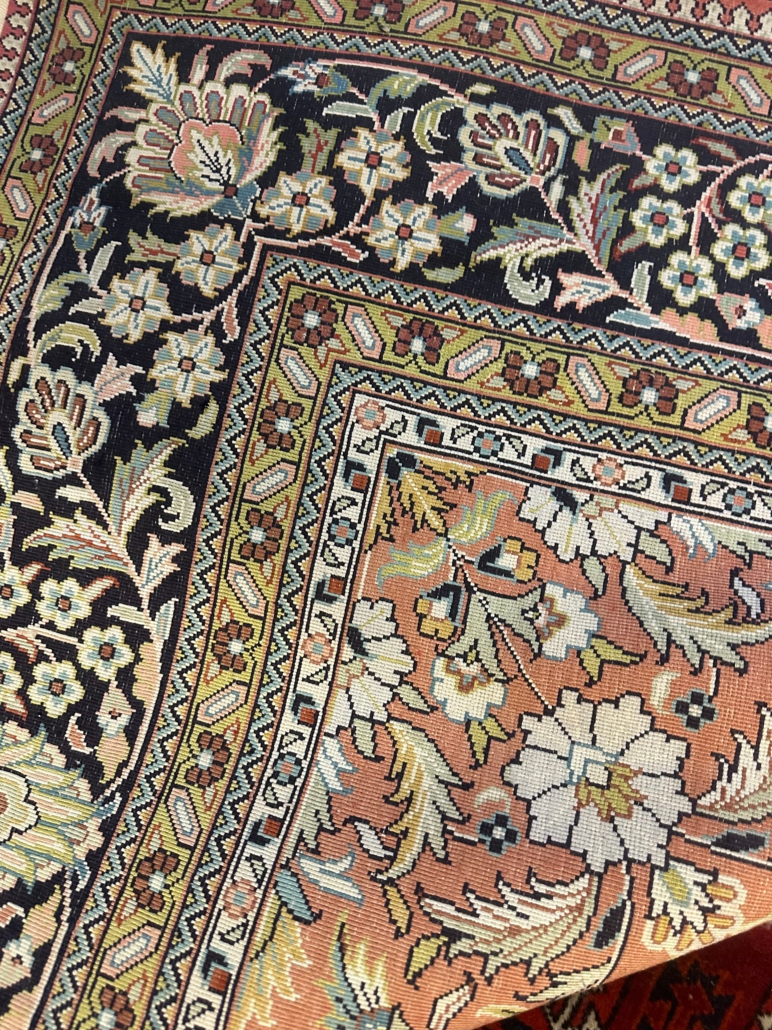 Hand Knotted Agra Tabriz Rug 7.6x10ft - 6