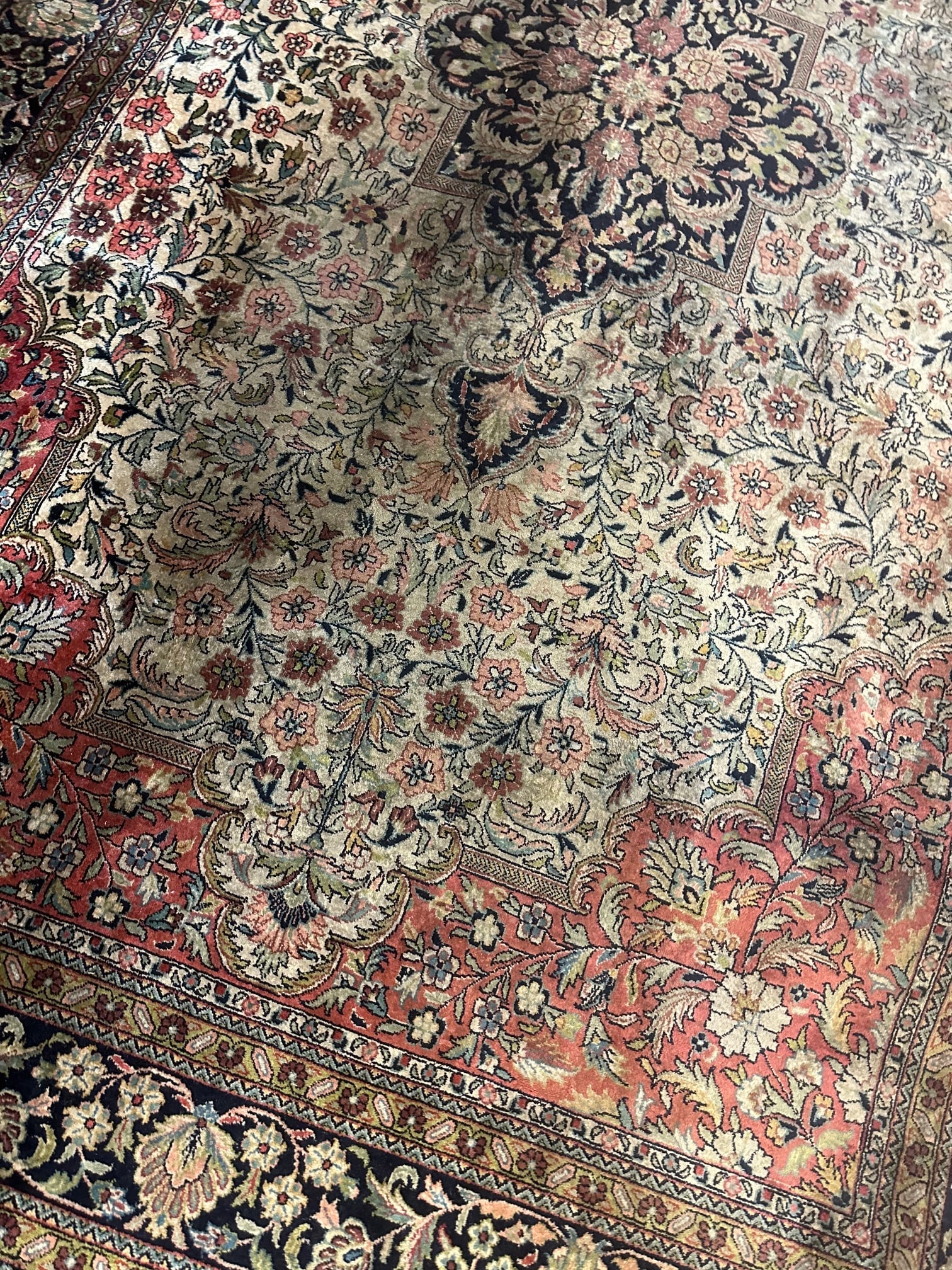 Hand Knotted Agra Tabriz Rug 7.6x10ft - 8