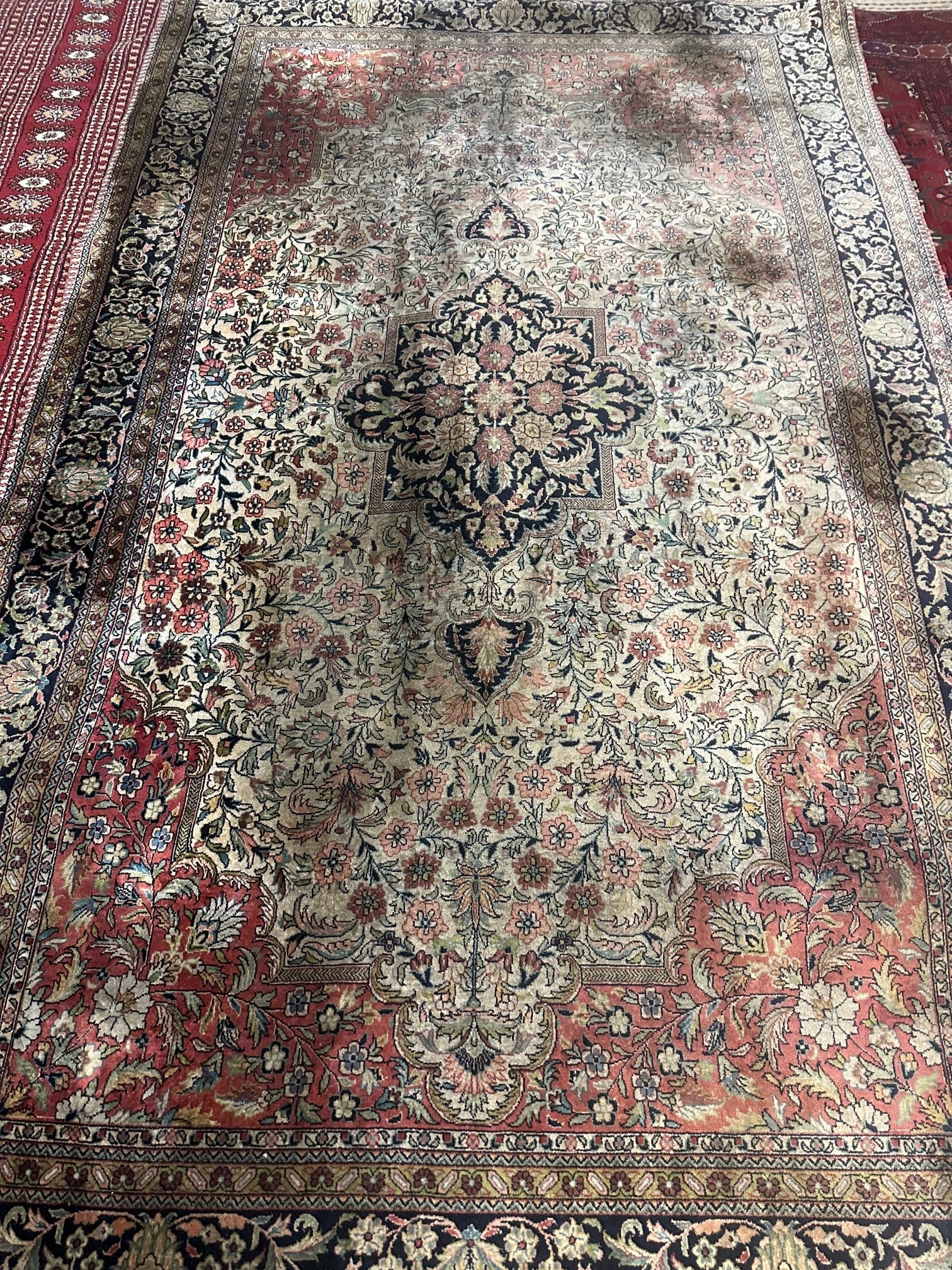 Hand Knotted Agra Tabriz Rug 7.6x10ft - 9