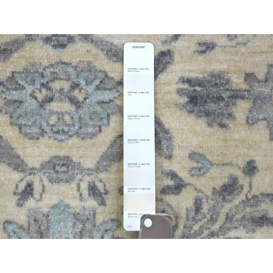 Ivory Wool Natural Dyes Hand Knotted Fine Peshawar Heriz Design Rug - 4