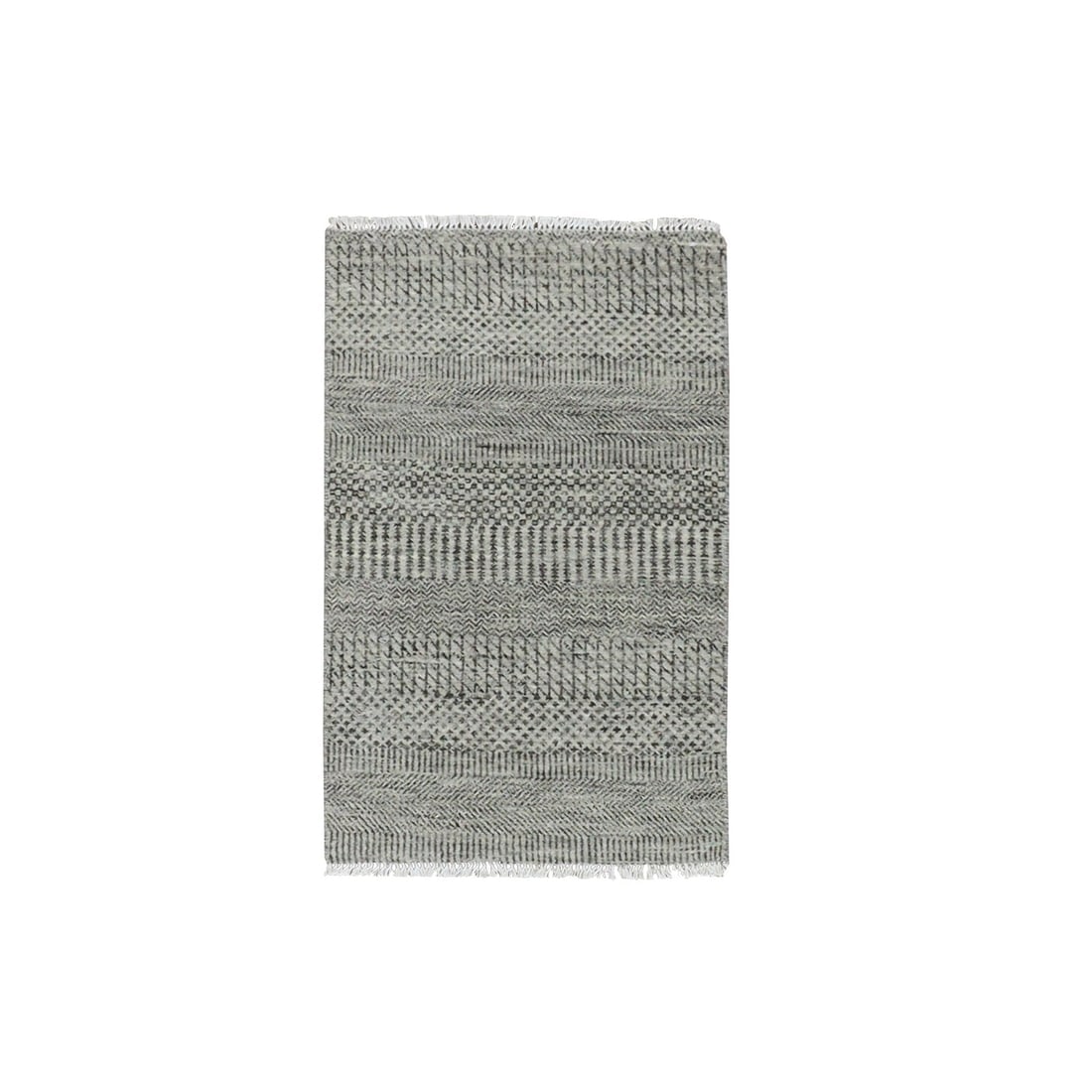 Gentle Gray Modern Hand Knotted Grass Design Undyed Wool Mat Rug: Title: Gentle Gray Modern Hand Knotted Grass Design Undyed Wool Mat Rug Description:This is a truly genuine one-of-a-kind. It has been Knotted for months and months in the centuries-old weaving