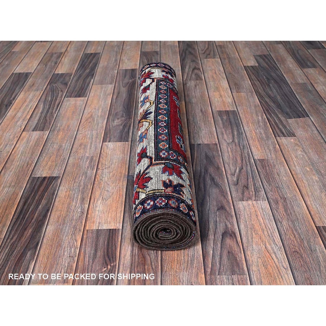 Colorful Caucasian Design Revival Soft Wool Hand Knotted Runner Rug - 5