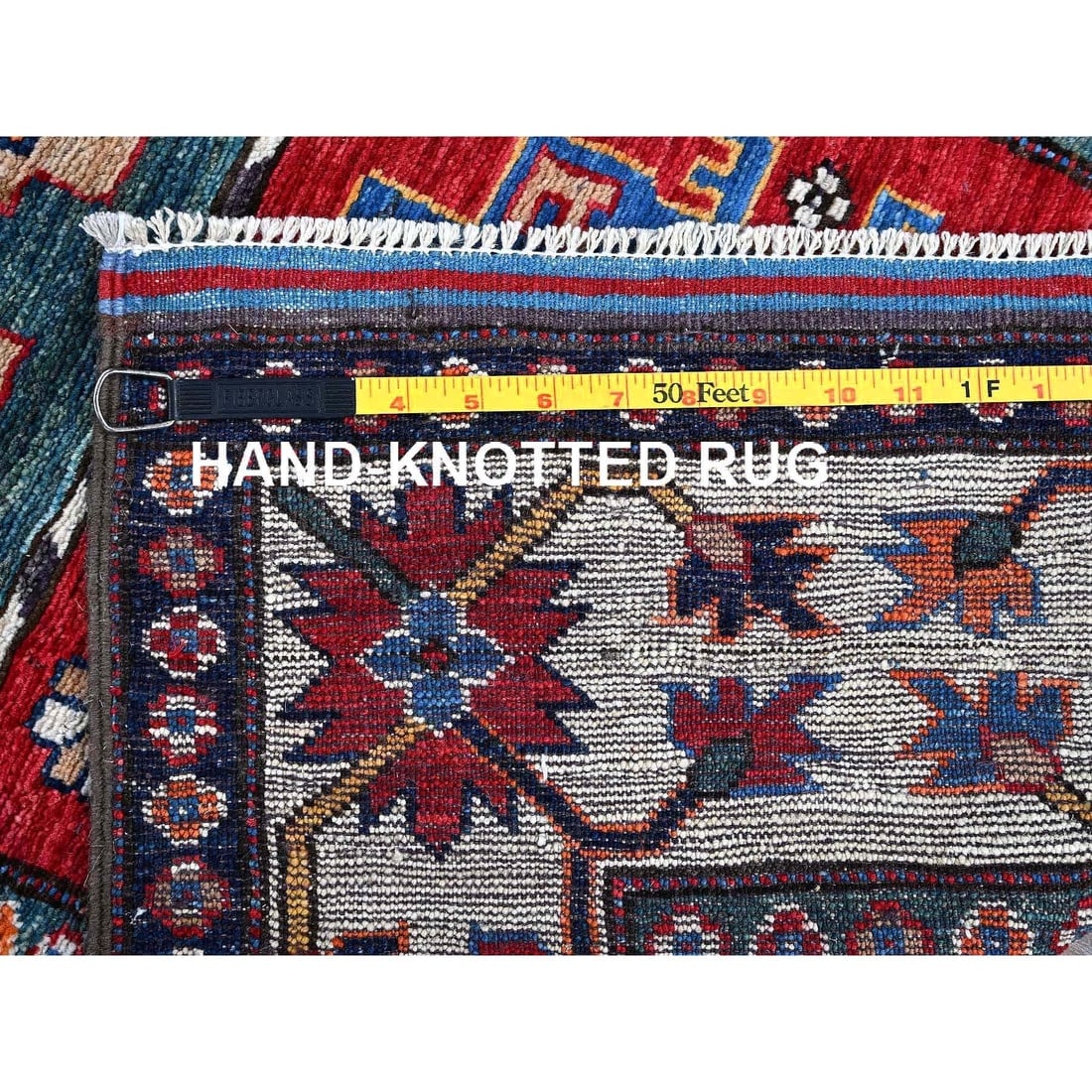 Colorful Caucasian Design Revival Soft Wool Hand Knotted Runner Rug - 7