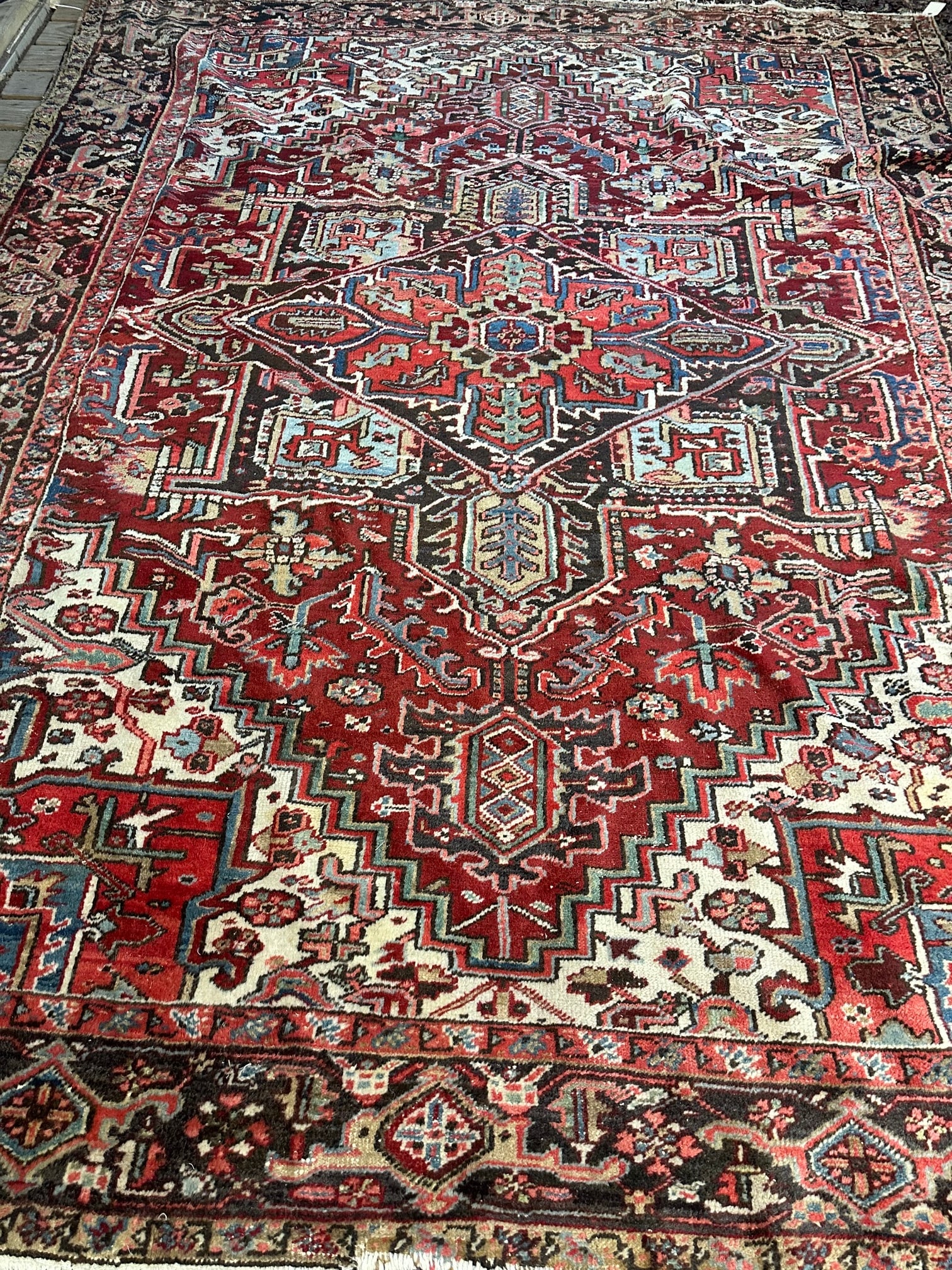 Hand Knotted Heriz -8.5x12.9 - 8
