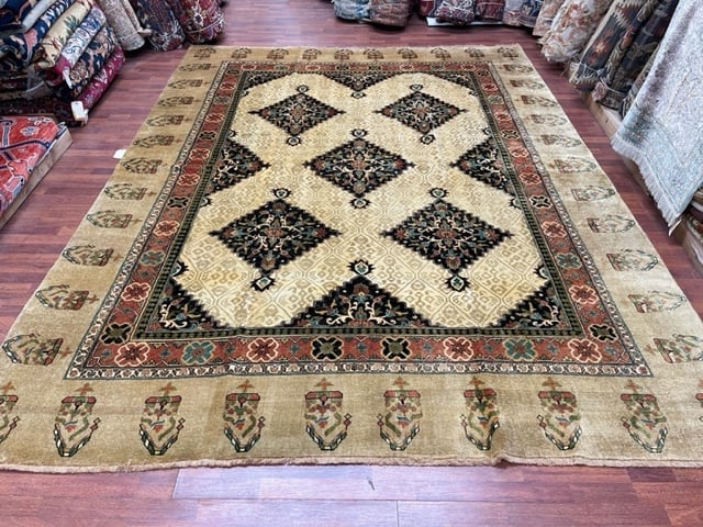 Indo-Persian Camel Hair Serab Room size Rug-2284 - 5