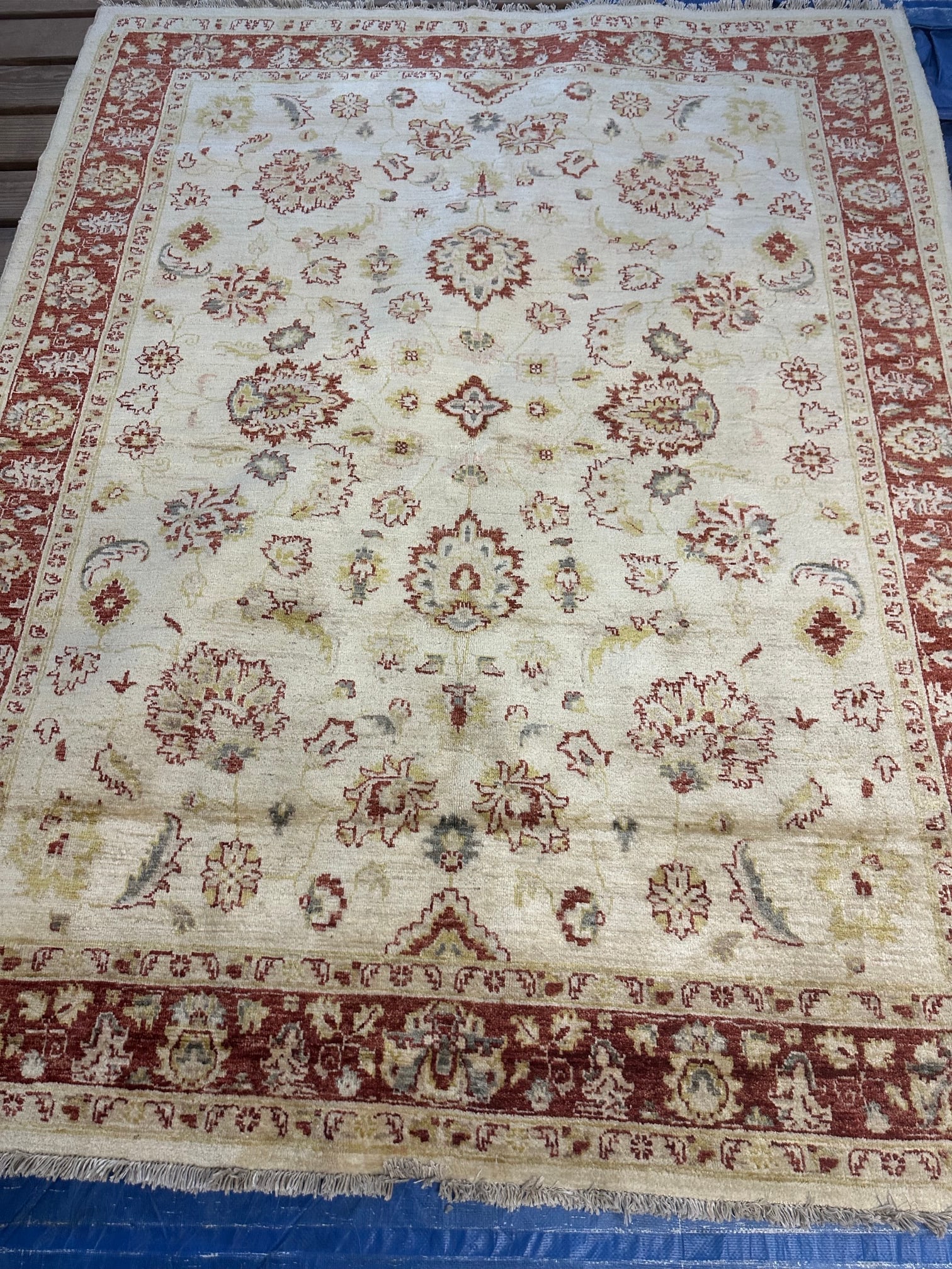 Hand Knotted Agra Rug 7.2x 5.6 ft - 8