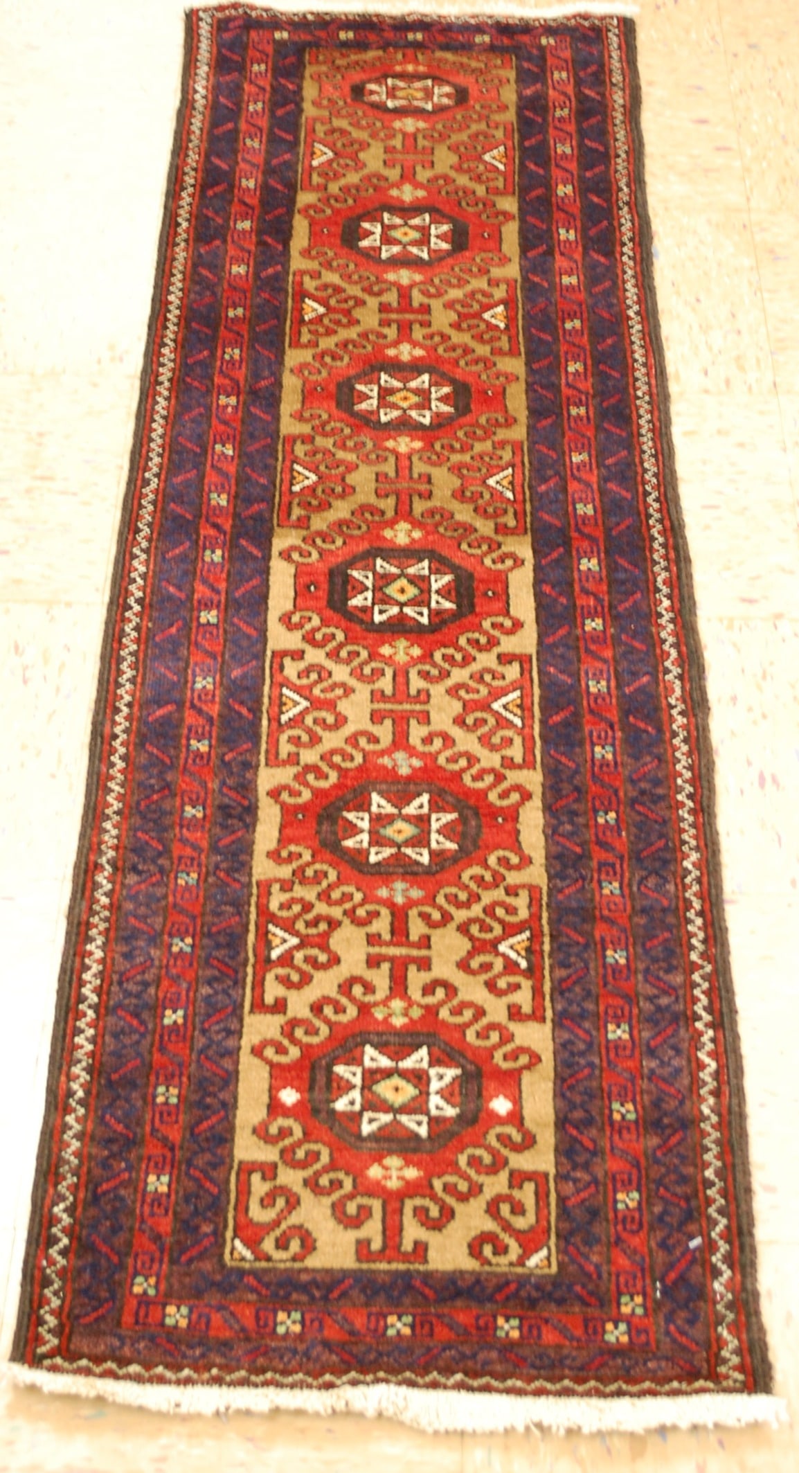 Persian BALOUCHI RUNNER 1.8x5.1: Title:Persian BALOUCHI RUNNER 1.8x5.1 Descritpion:OLD,ANTIQUE RARE SIZE with CAMEL HAIR_WOOL FIELD Persian BALOUCHI ORIENTAL RUG .......size of 1' 8" x 5' 1" ...........all natural Wool woven on