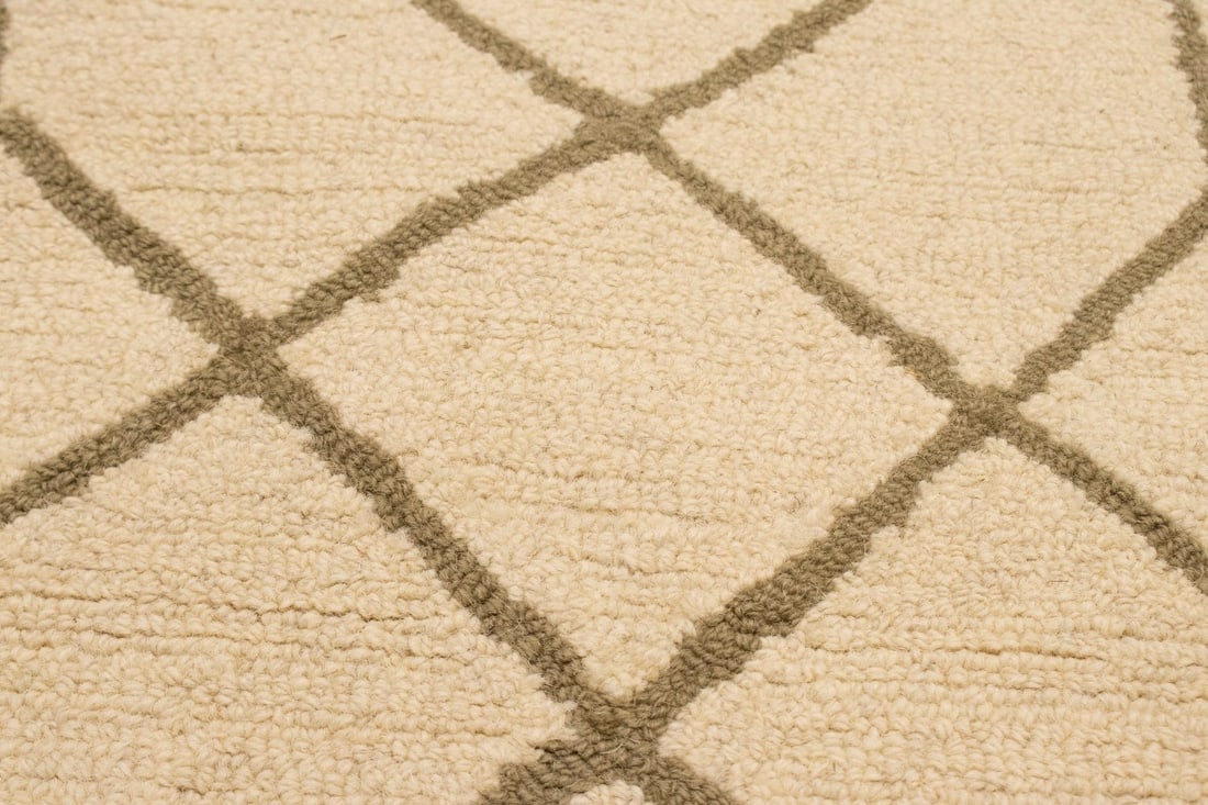 Cream & Brown Geometric 5X8 Hand-Tufted Modern Rug - 14