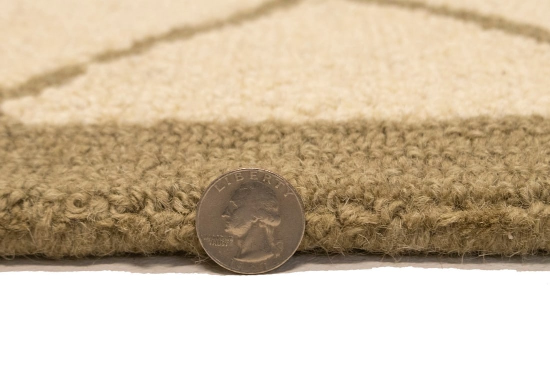 Cream & Brown Geometric 5X8 Hand-Tufted Modern Rug - 16