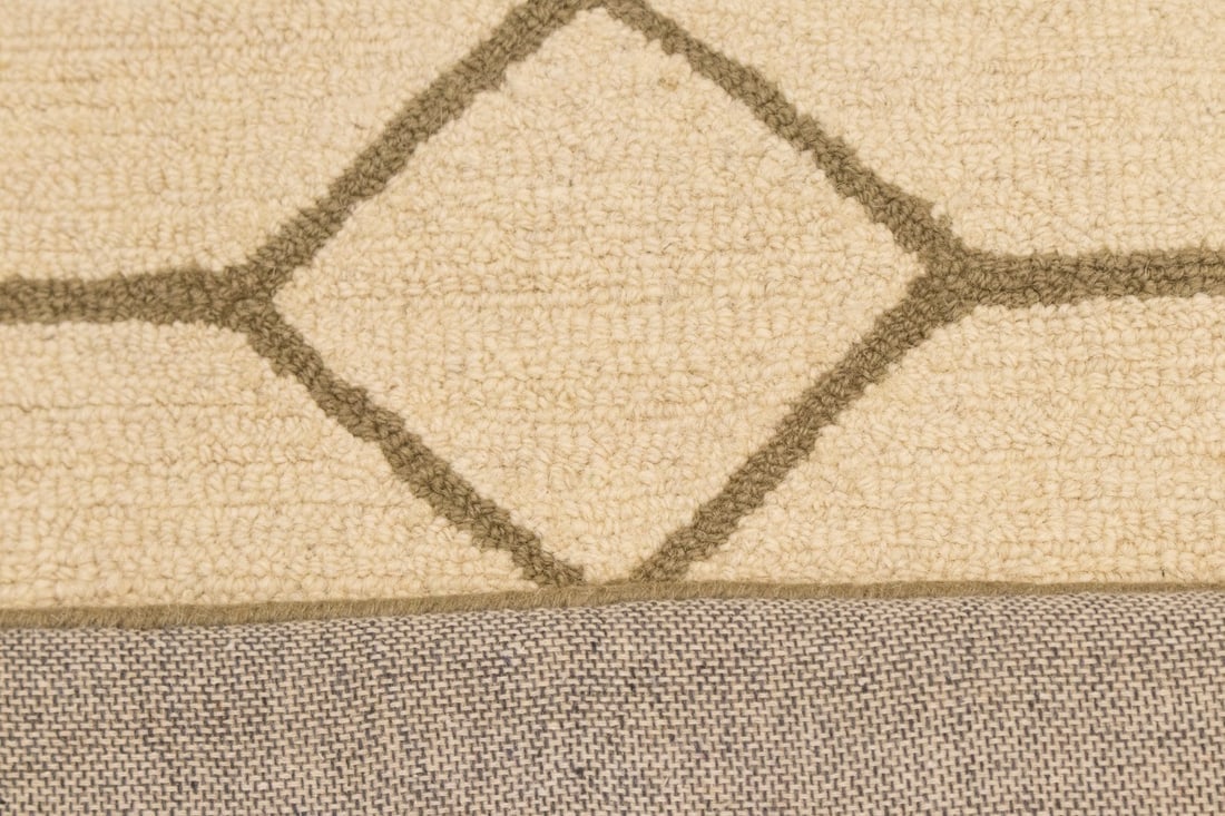 Cream & Brown Geometric 5X8 Hand-Tufted Modern Rug - 19