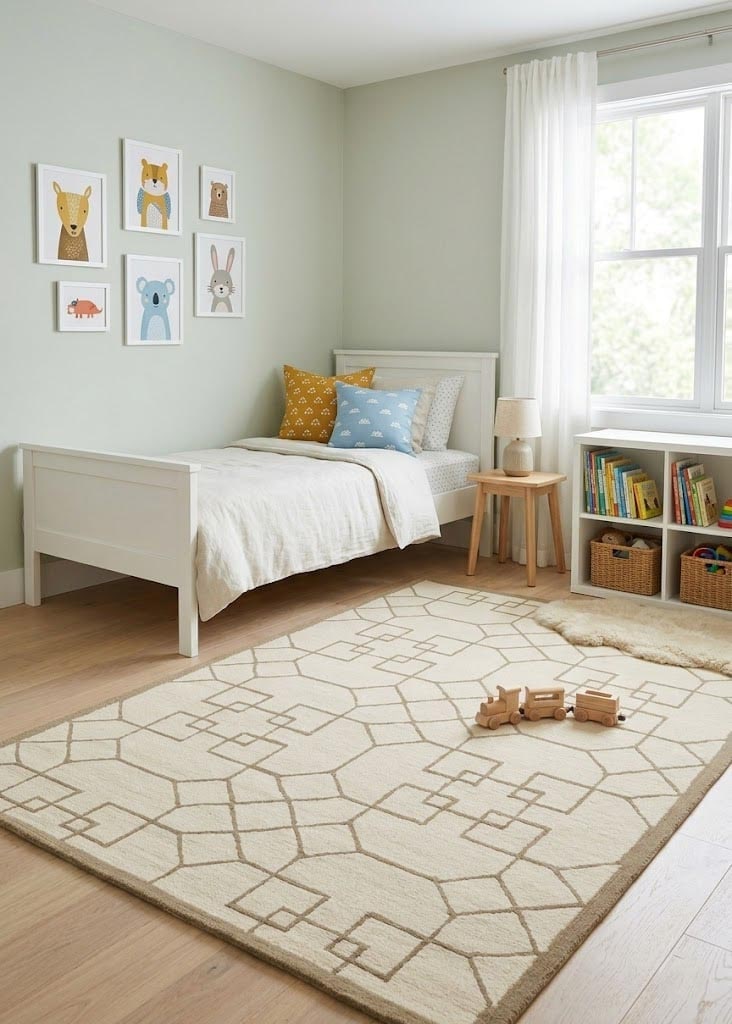 Cream & Brown Geometric 5X8 Hand-Tufted Modern Rug - 2
