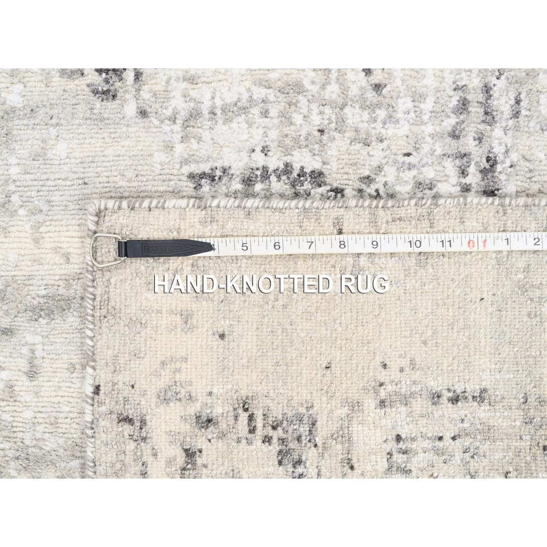 Hand Spun Undyed Natural Wool Modern Hand Knotted Beige Runner Rug - 8