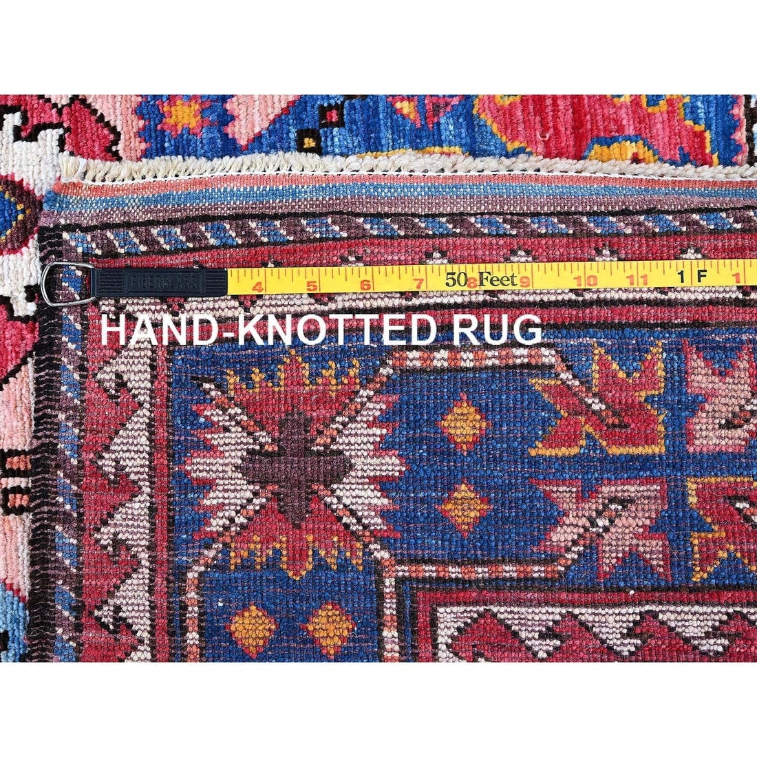 Peach Color Caucasian Design Revival Hand Knotted Wool Oriental Rug - 7
