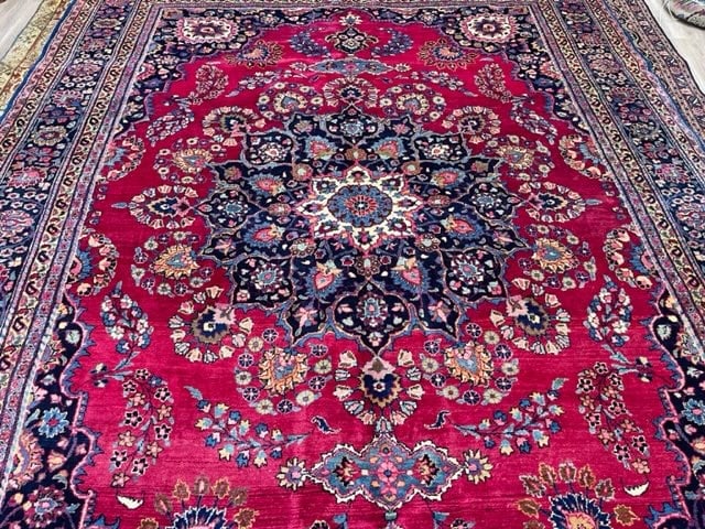 Singed Antque Persian Mashad Rug-4169 - 4