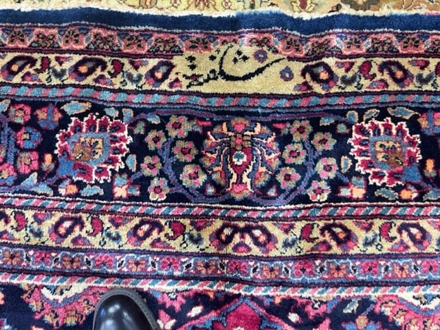 Singed Antque Persian Mashad Rug-4169 - 6