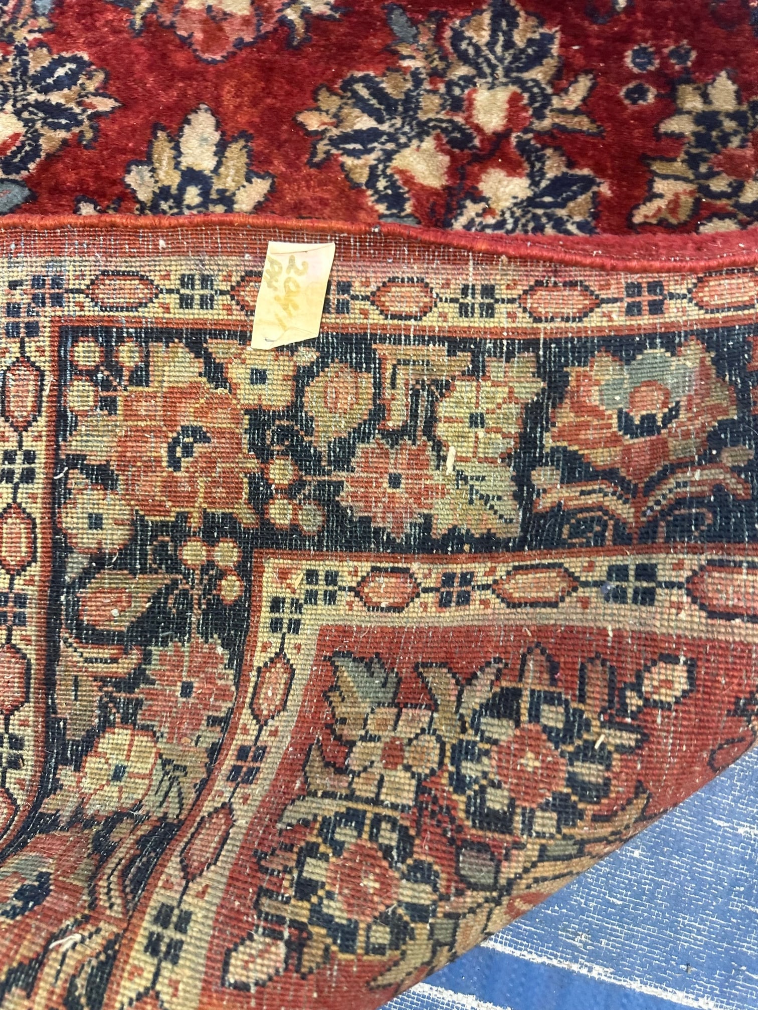 Hand Knotted Persian Sarouk Rug -3.4x10.8 ft - 5