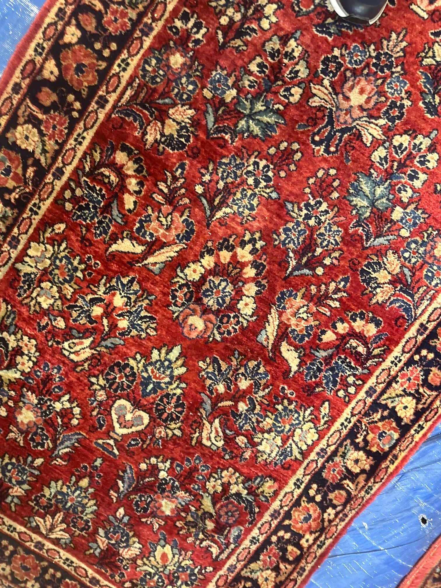 Hand Knotted Persian Sarouk Rug -3.4x10.8 ft - 6