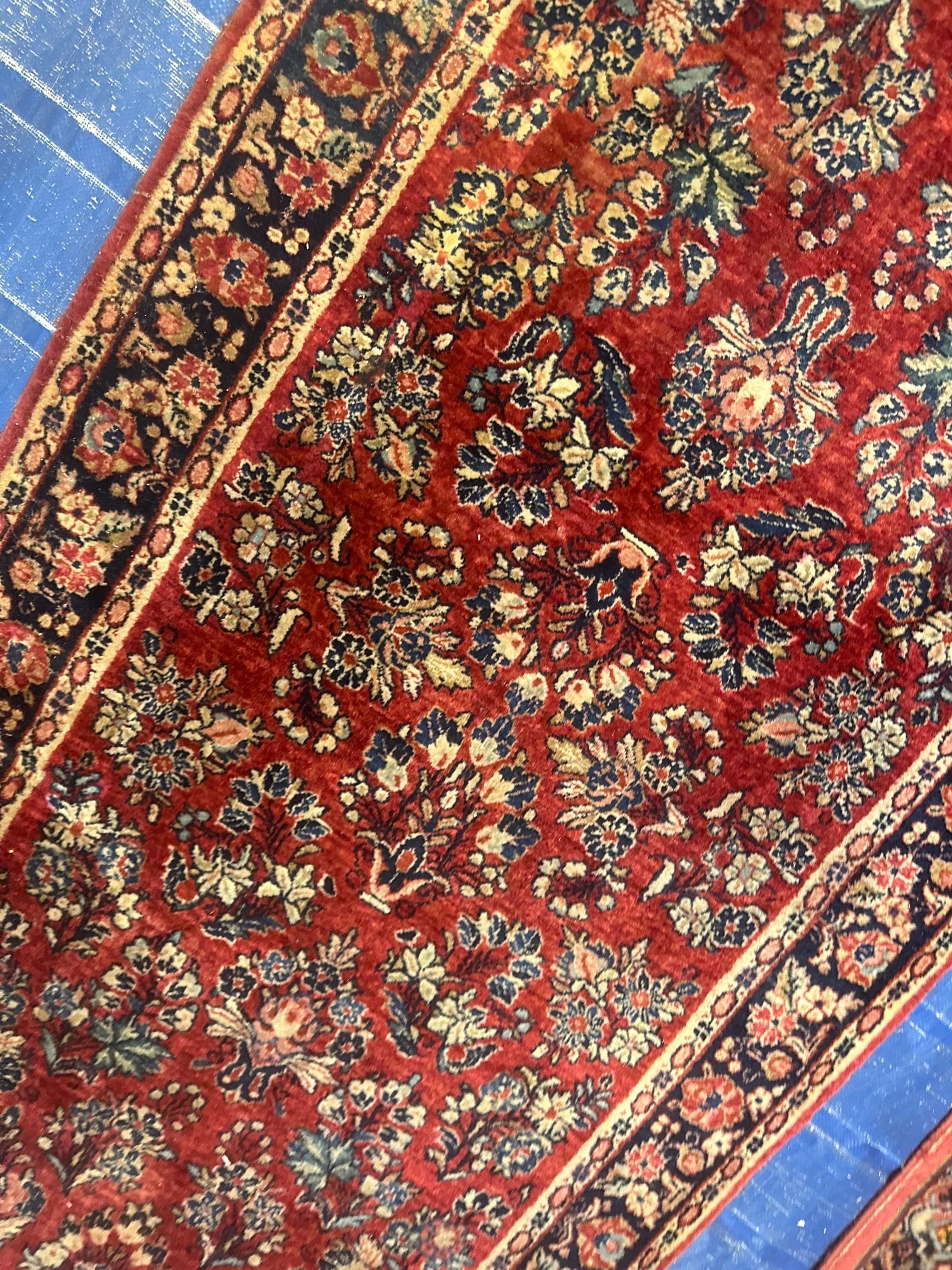 Hand Knotted Persian Sarouk Rug -3.4x10.8 ft - 7