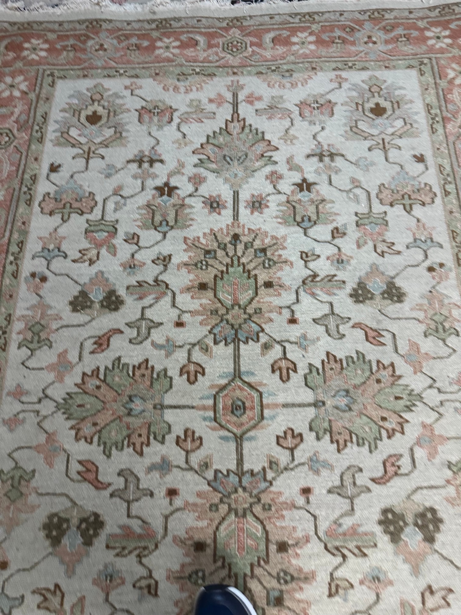 Hand Knotted Oushak Rug 5x8.5 ft - 5