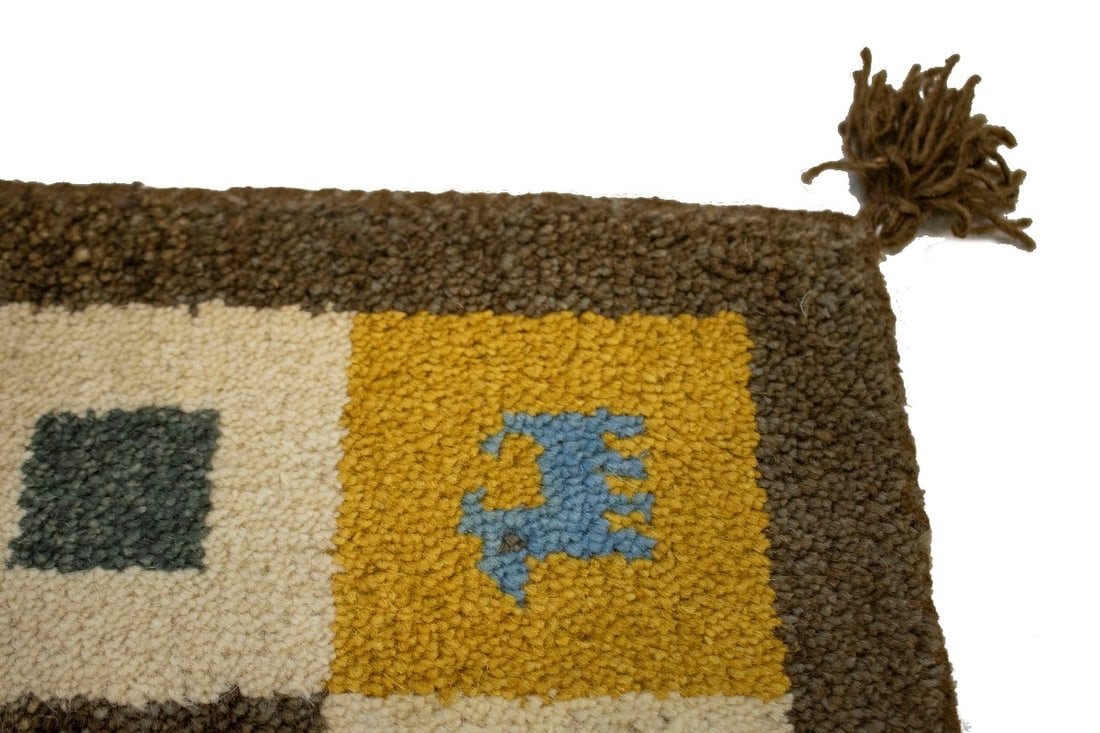 Multicolored Modern Tribal 1'5X1'5 Indo-Gabbeh Oriental Square Rug - 9