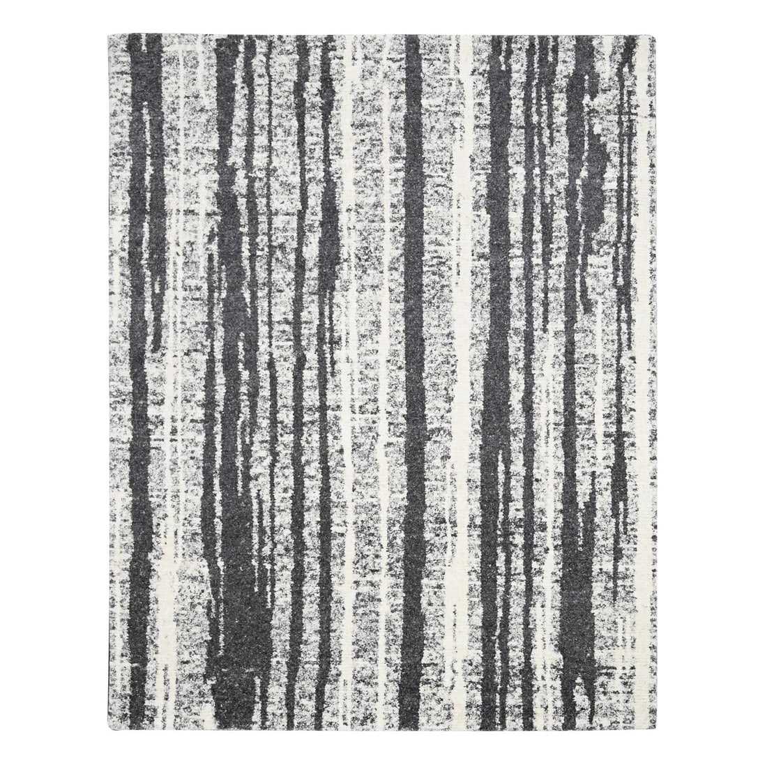 Black and Ivory Modern Design Organic Undyed Wool Oriental Rug: Title: Black and Ivory Modern Design Organic Undyed Wool Oriental Rug Description:This is a truly genuine one-of-a-kind. It has been Knotted for months and months in the centuries-old weaving