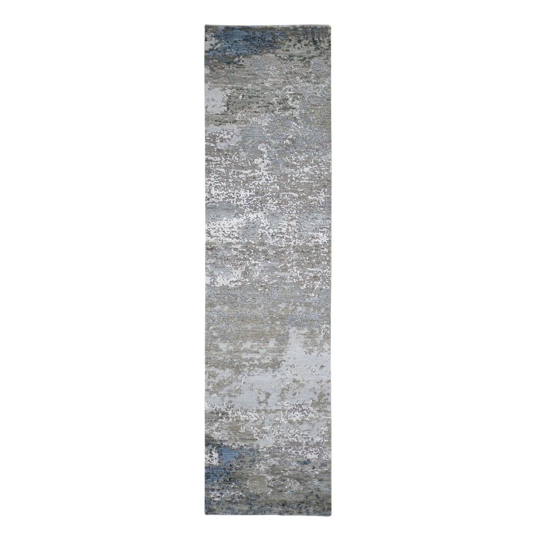 Abstract Design Wool & Silk Hi-Low Pile Denser Weave Hand Knotted Rug: Title: Abstract Design Wool & Silk Hi-Low Pile Denser Weave Hand Knotted Rug Description:This is a truly genuine one-of-a-kind. It has been Knotted for months and months in the centuries-old weaving