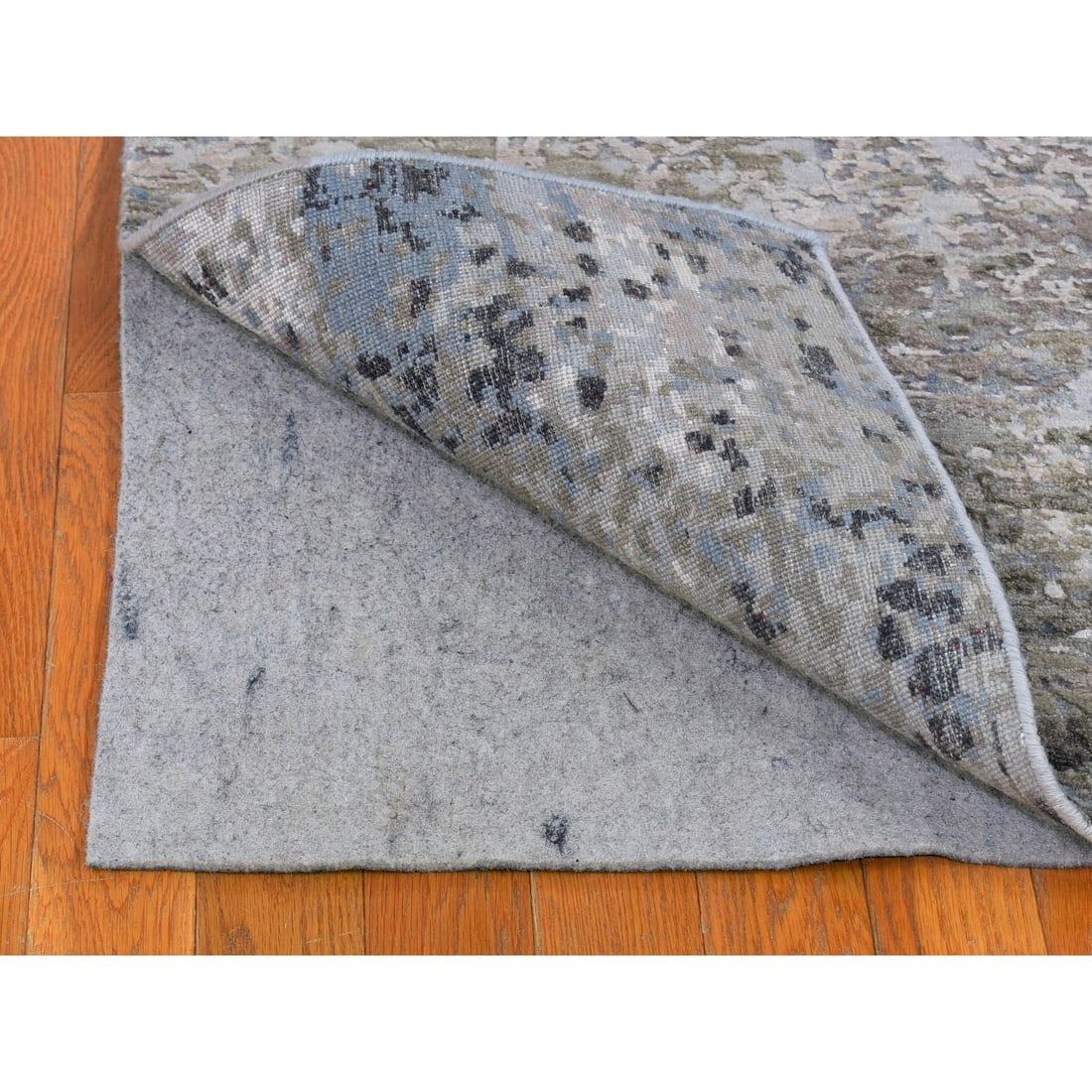 Abstract Design Wool & Silk Hi-Low Pile Denser Weave Hand Knotted Rug - 4
