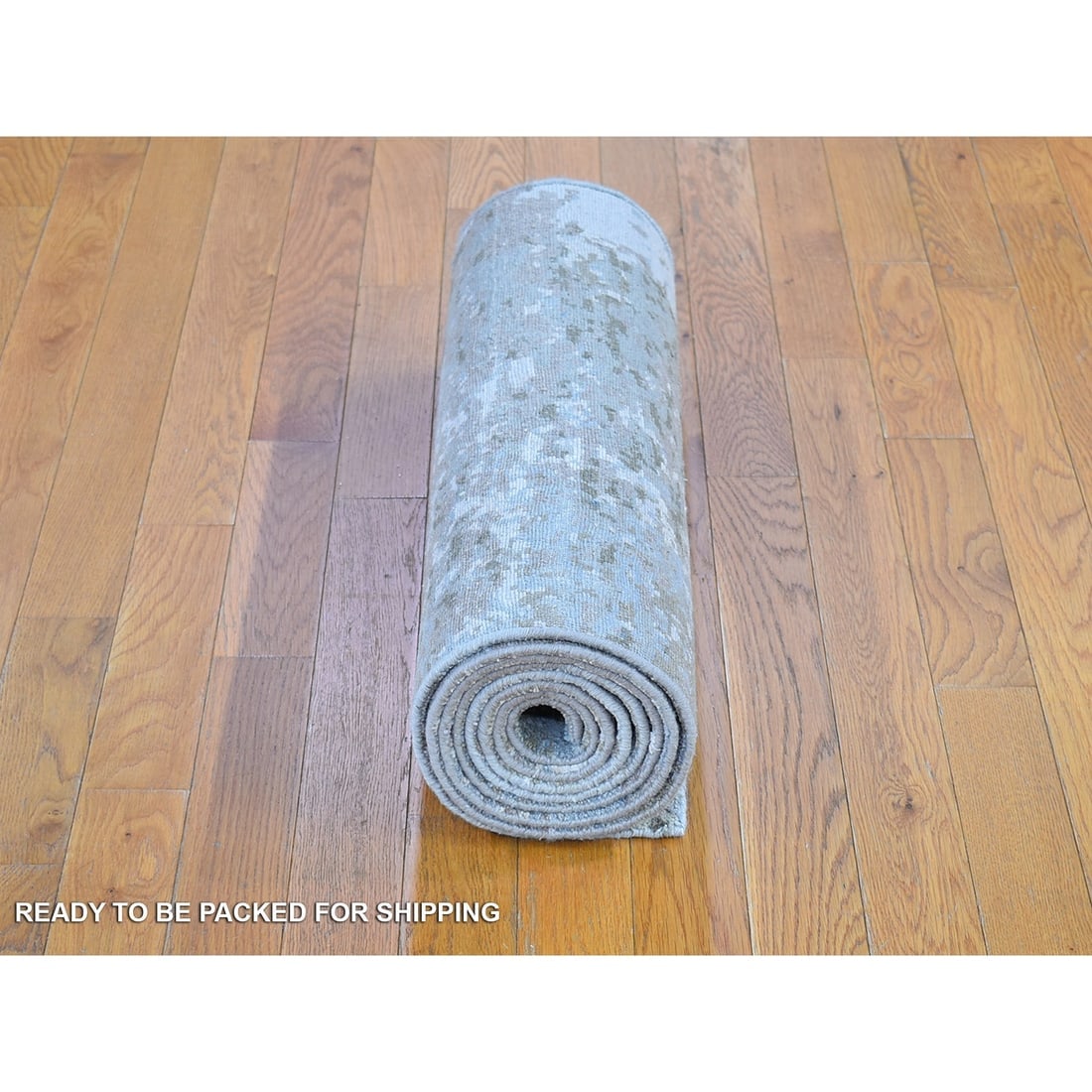 Abstract Design Wool & Silk Hi-Low Pile Denser Weave Hand Knotted Rug - 5