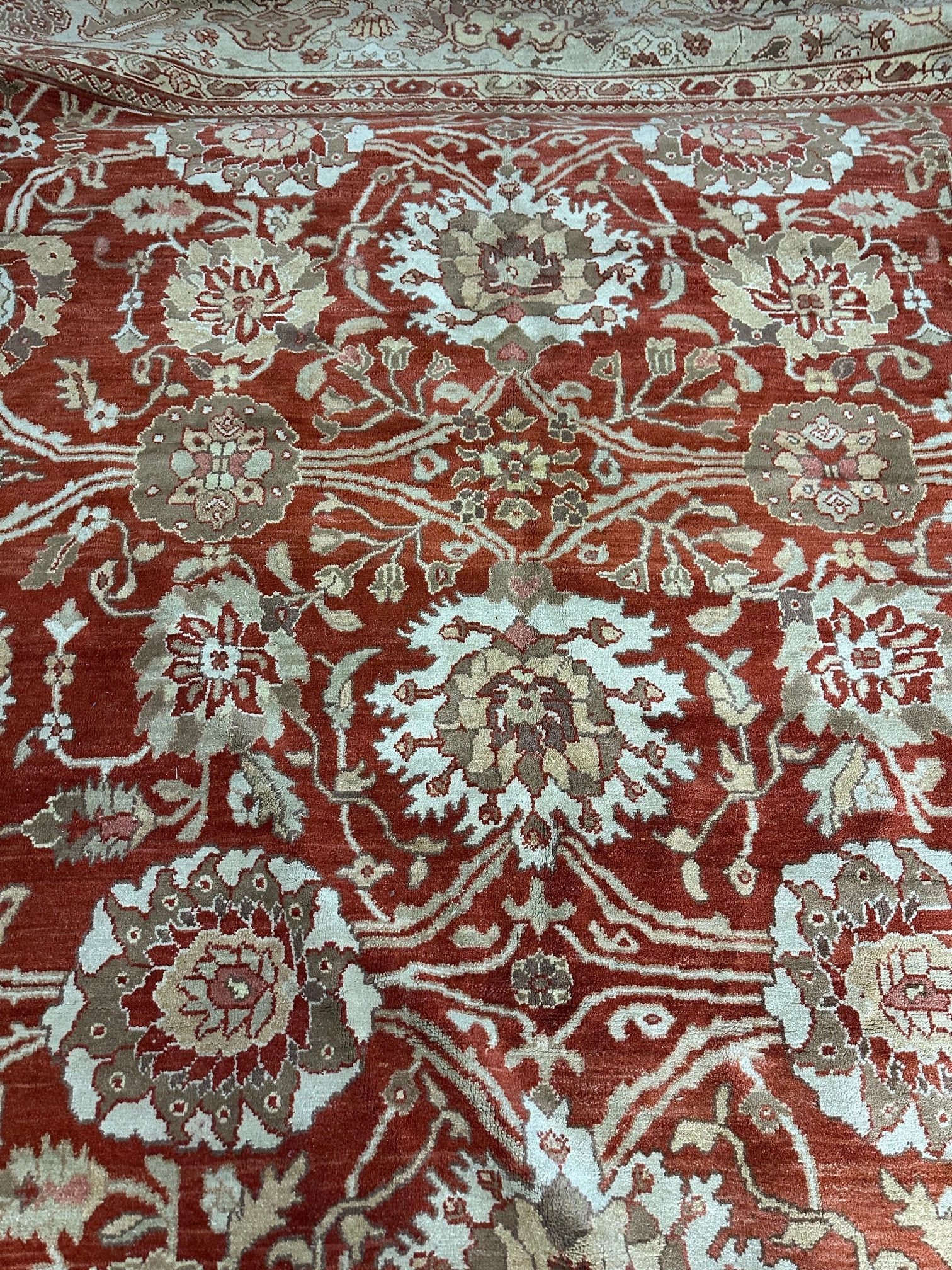Hand Knotted Oushak Rug 12,4x17.10 ft - 4