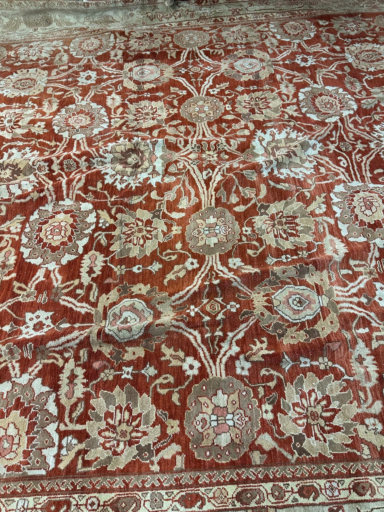 Hand Knotted Oushak Rug 12,4x17.10 ft - 5