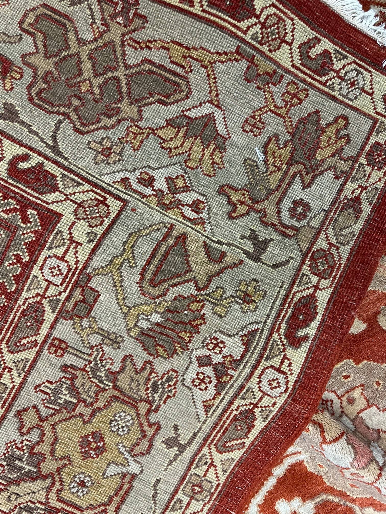 Hand Knotted Oushak Rug 12,4x17.10 ft - 6