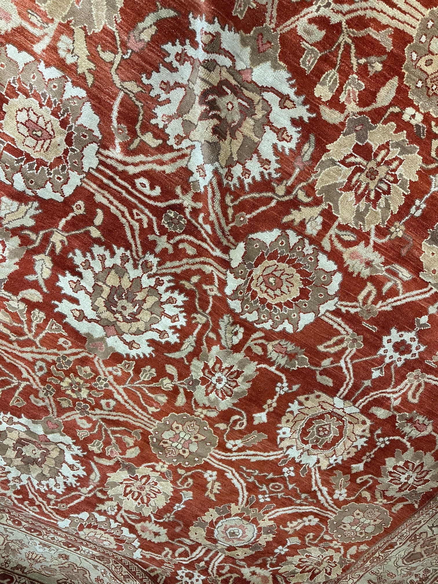 Hand Knotted Oushak Rug 12,4x17.10 ft - 7