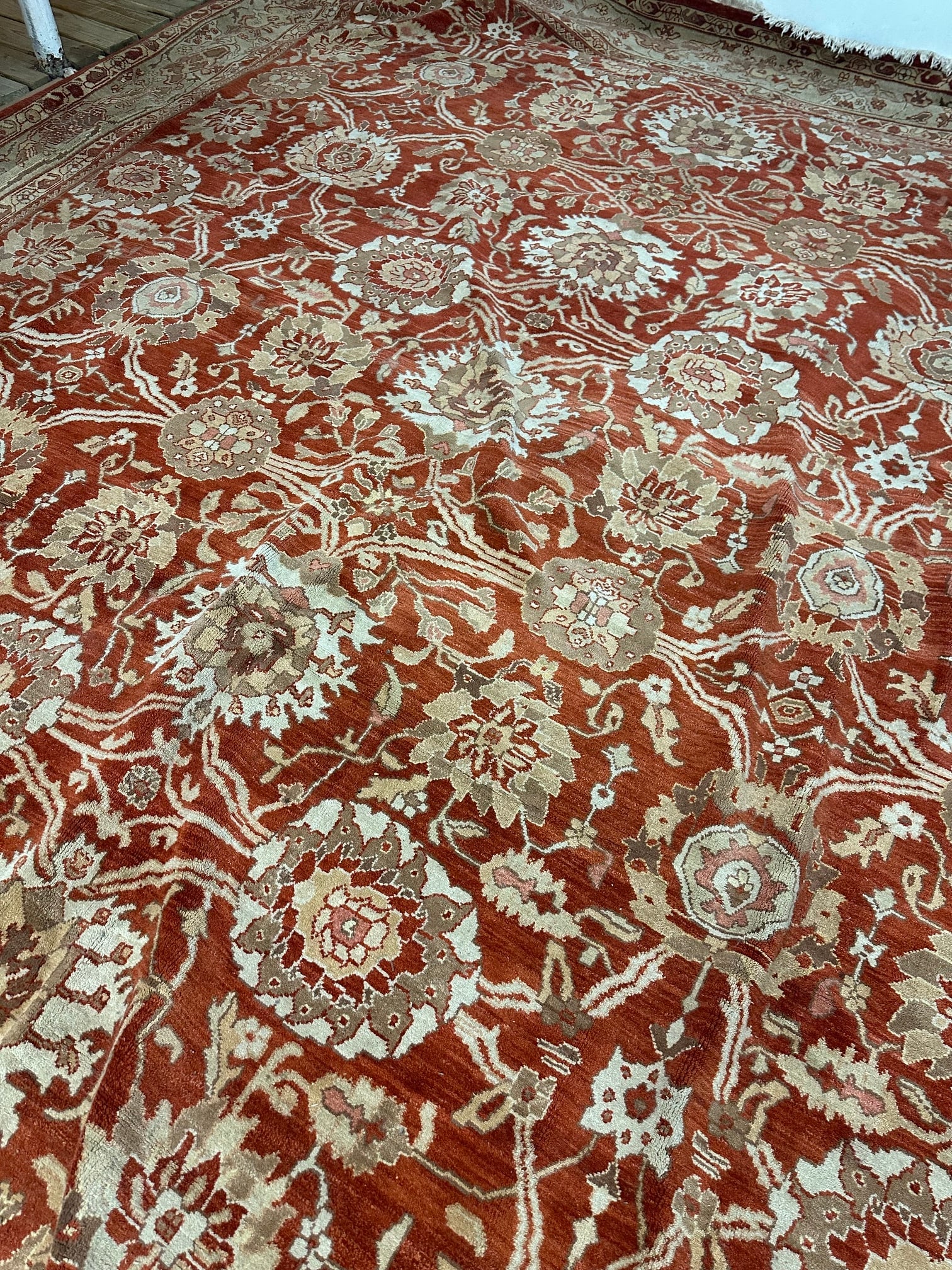 Hand Knotted Oushak Rug 12,4x17.10 ft - 8