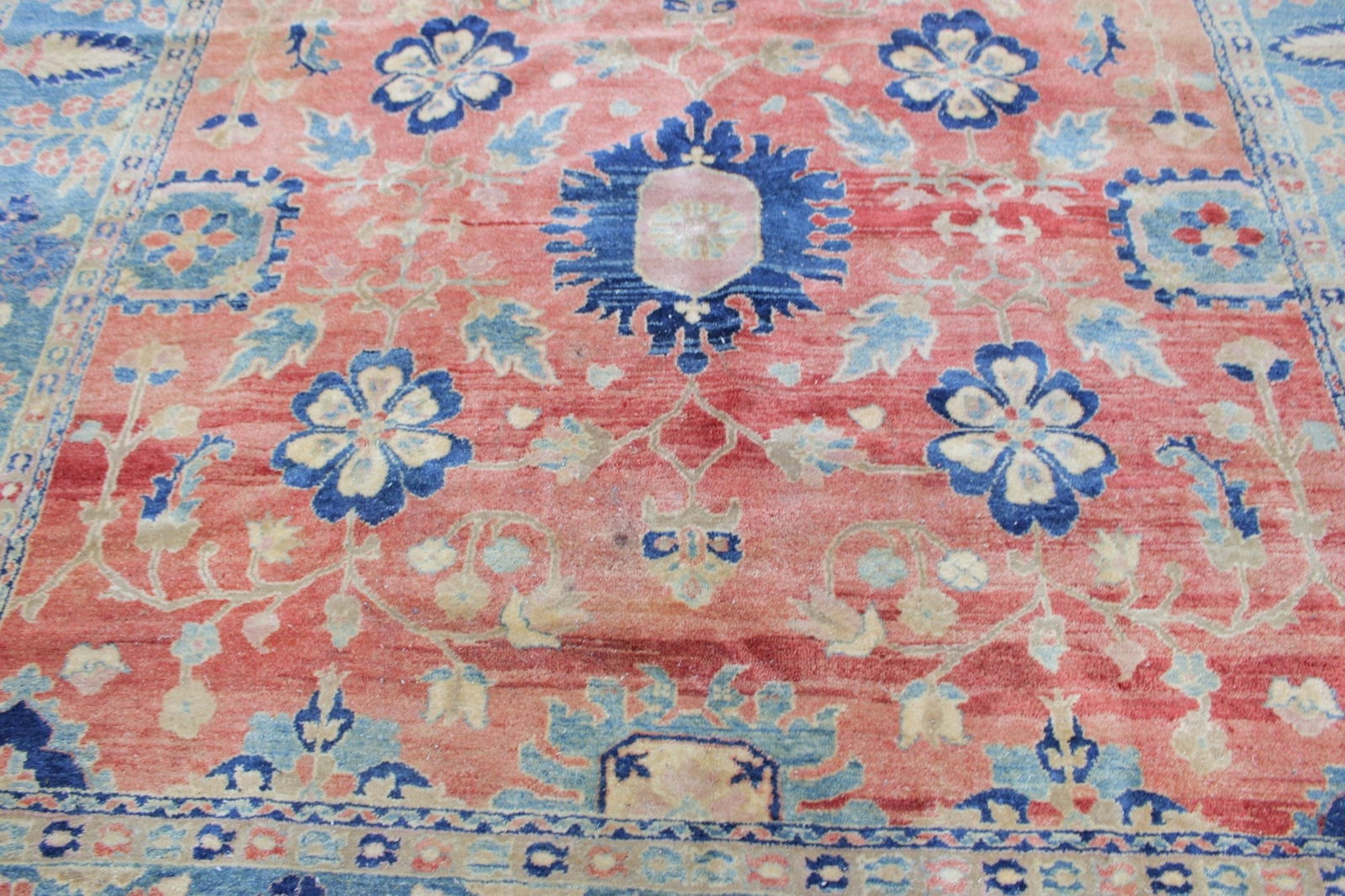 Hand Knotted Oushak Rug 11.10x9.8ft - 4