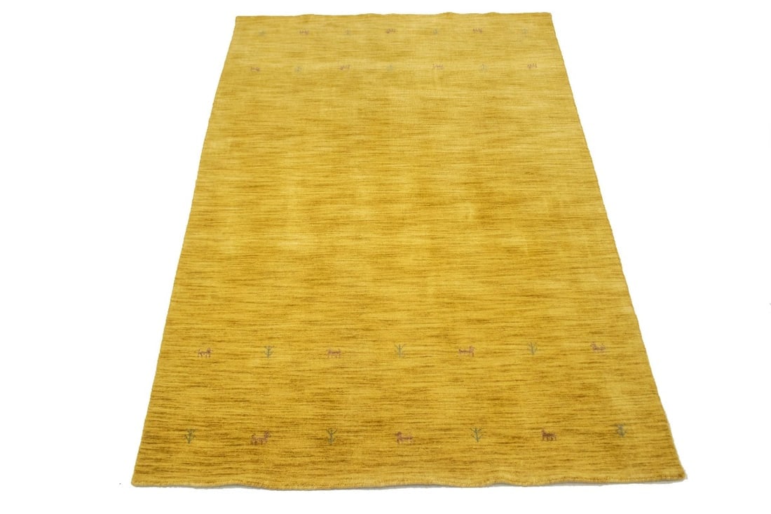 Solid Gold 5X8 Oriental Modern Rug - 3