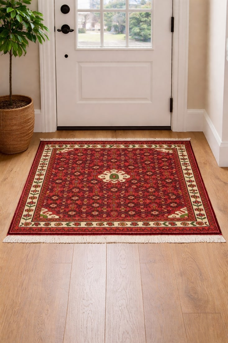Bittersweet Red Tribal 4X5 Hamedan Persian Rug - 2