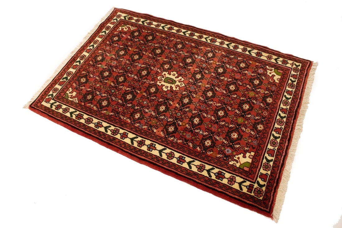Bittersweet Red Tribal 4X5 Hamedan Persian Rug - 4