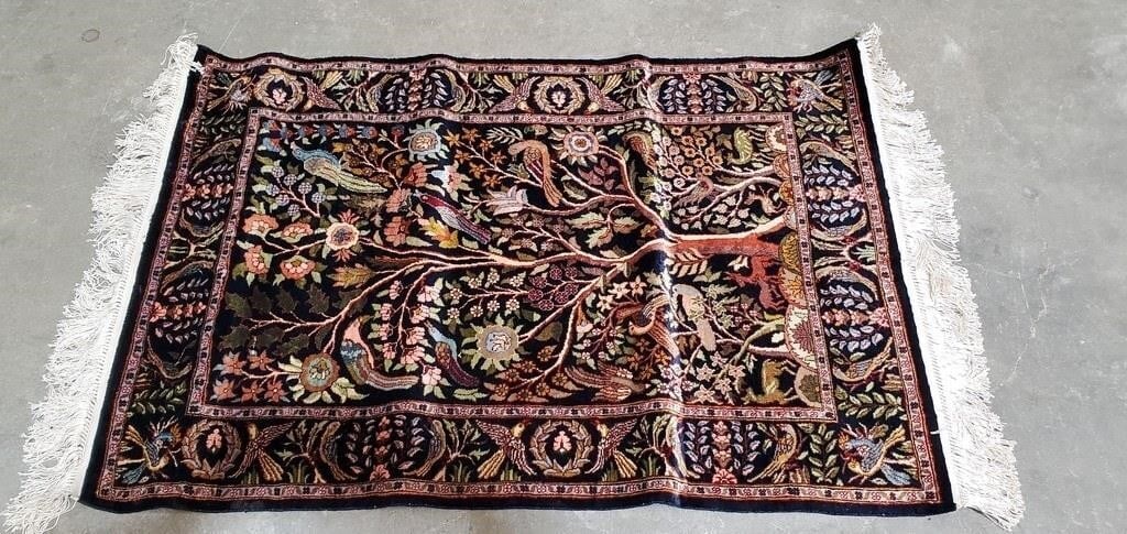 Hand Knotted Hereke silk Rug 3.5x2.4 ft (1 of 8)