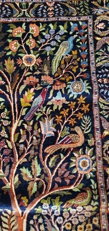 Hand Knotted Hereke silk Rug 3.5x2.4 ft - 4