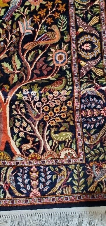 Hand Knotted Hereke silk Rug 3.5x2.4 ft - 6